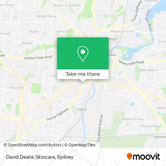 David Deans Skincare map