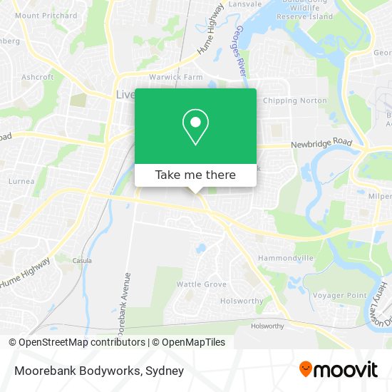 Mapa Moorebank Bodyworks