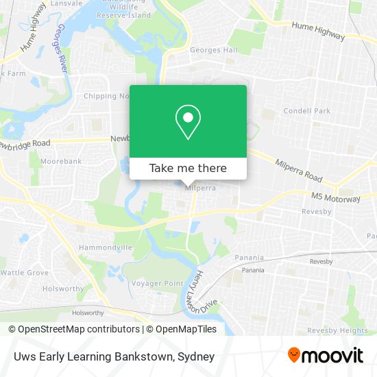 Mapa Uws Early Learning Bankstown