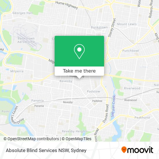 Mapa Absolute Blind Services NSW