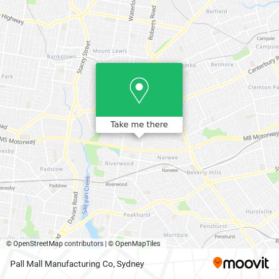 Mapa Pall Mall Manufacturing Co
