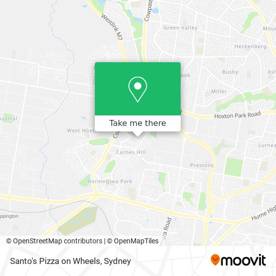 Mapa Santo's Pizza on Wheels