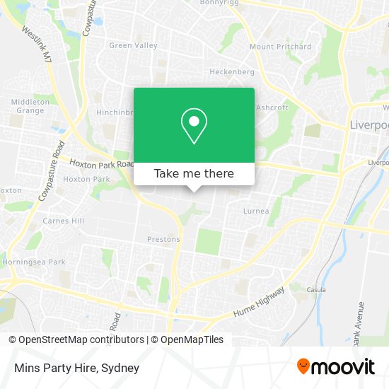 Mins Party Hire map