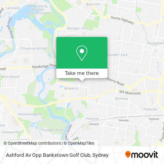 Mapa Ashford Av Opp Bankstown Golf Club