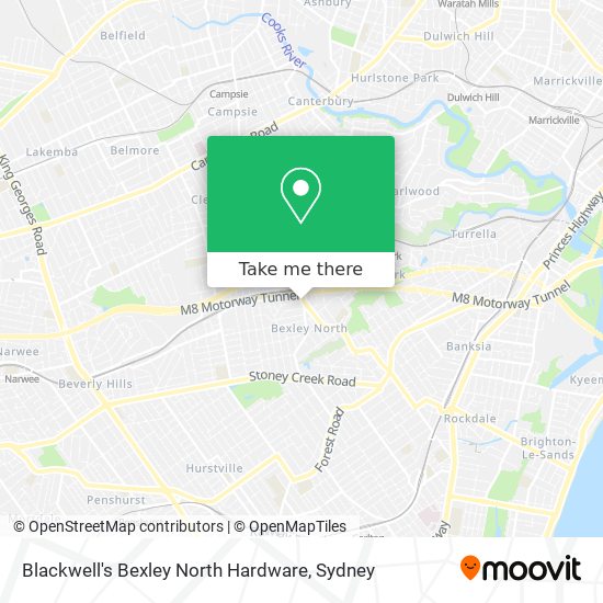 Mapa Blackwell's Bexley North Hardware