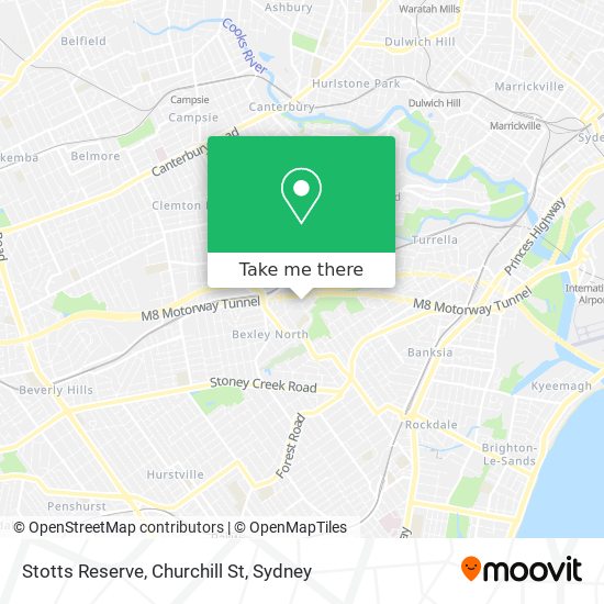 Stotts Reserve, Churchill St map