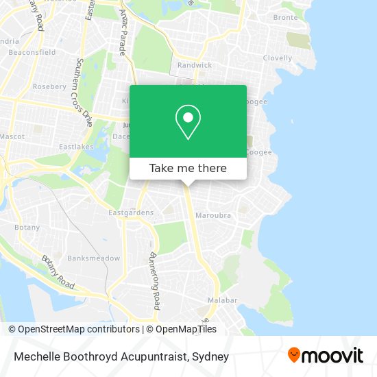 Mechelle Boothroyd Acupuntraist map