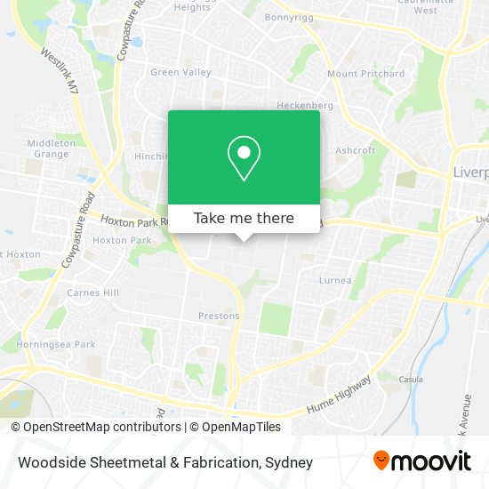 Mapa Woodside Sheetmetal & Fabrication