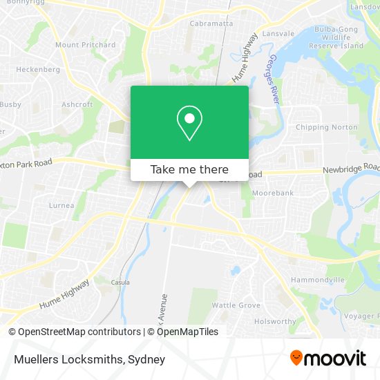 Muellers Locksmiths map
