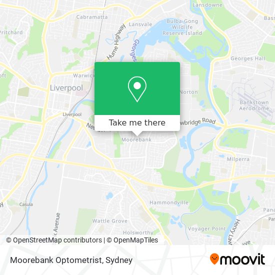 Mapa Moorebank Optometrist