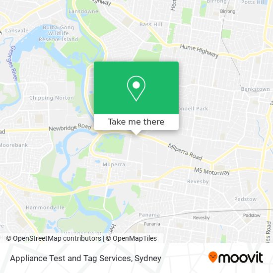 Appliance Test and Tag Services map