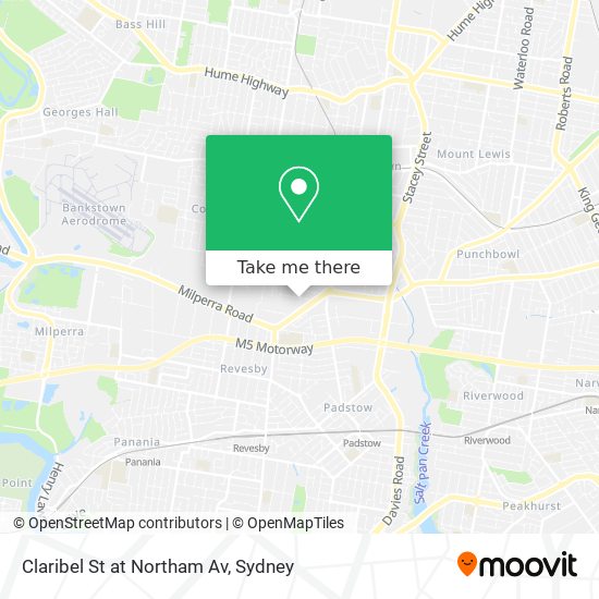 Claribel St at Northam Av map