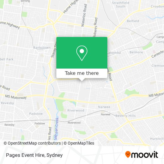 Pages Event Hire map