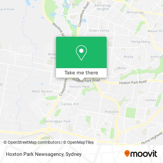 Mapa Hoxton Park Newsagency