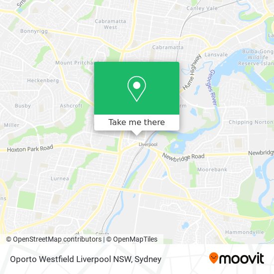 Oporto Westfield Liverpool NSW map