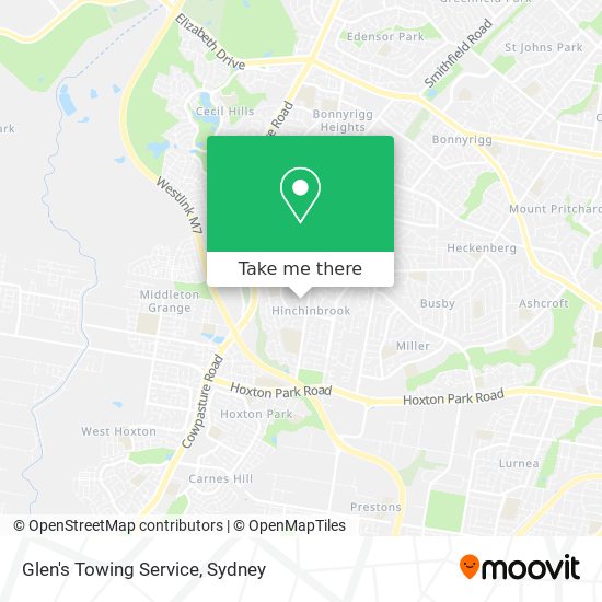 Glen's Towing Service map