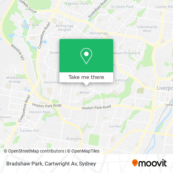 Bradshaw Park, Cartwright Av map