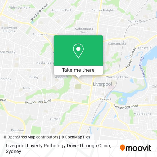 Mapa Liverpool Laverty Pathology Drive-Through Clinic