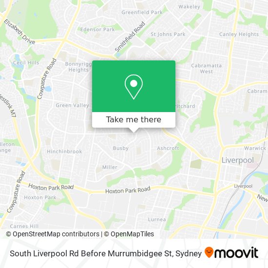 Mapa South Liverpool Rd Before Murrumbidgee St
