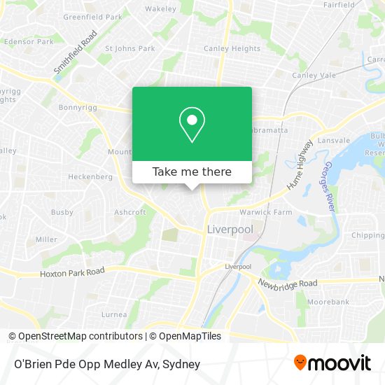 O'Brien Pde Opp Medley Av map