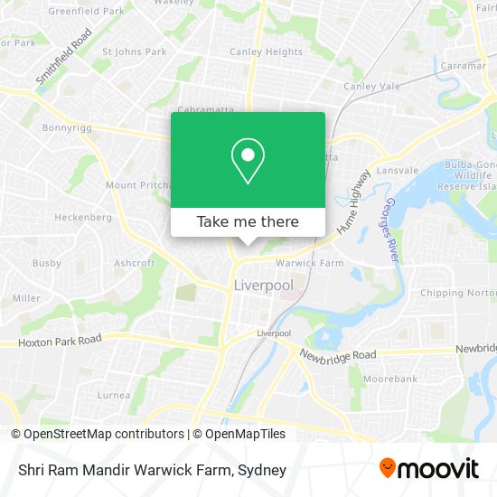 Shri Ram Mandir Warwick Farm map