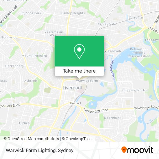 Mapa Warwick Farm Lighting