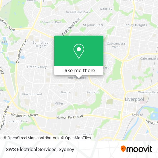 Mapa SWS Electrical Services