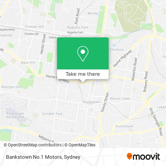 Bankstown No.1 Motors map