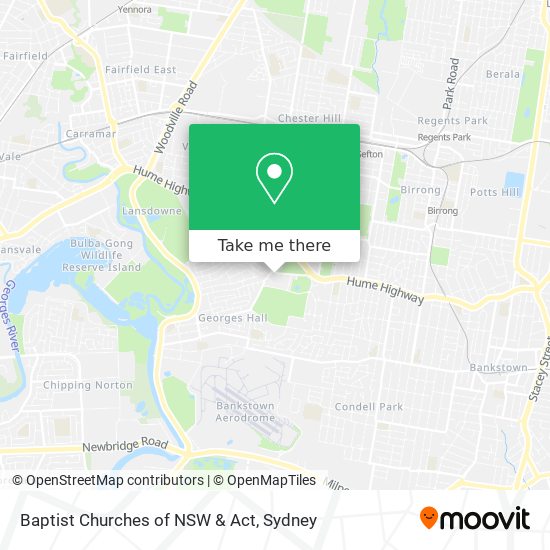 Mapa Baptist Churches of NSW & Act