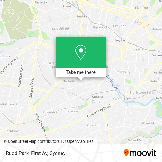 Mapa Rudd Park, First Av