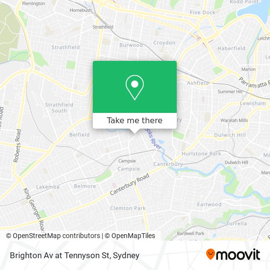Brighton Av at Tennyson St map