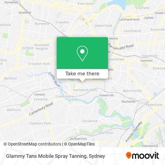 Glammy Tans Mobile Spray Tanning map