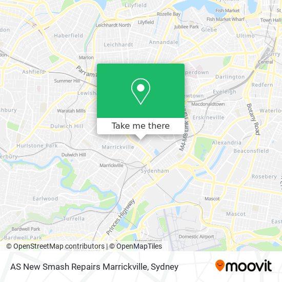 Mapa AS New Smash Repairs Marrickville