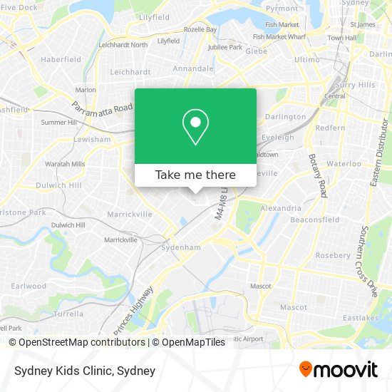 Mapa Sydney Kids Clinic