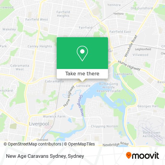 Mapa New Age Caravans Sydney