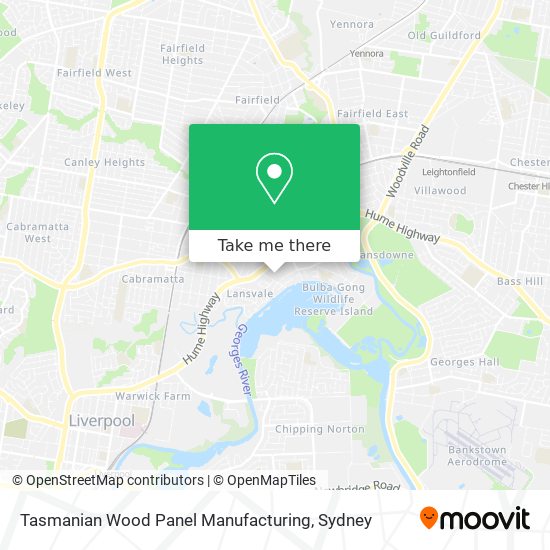 Tasmanian Wood Panel Manufacturing map