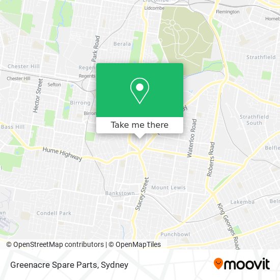 Greenacre Spare Parts map