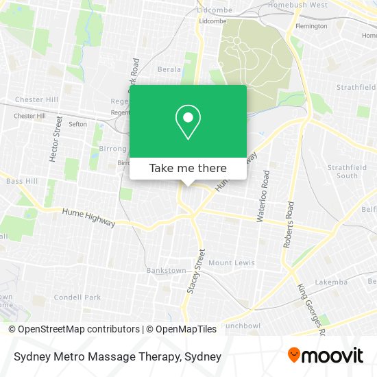 Sydney Metro Massage Therapy map