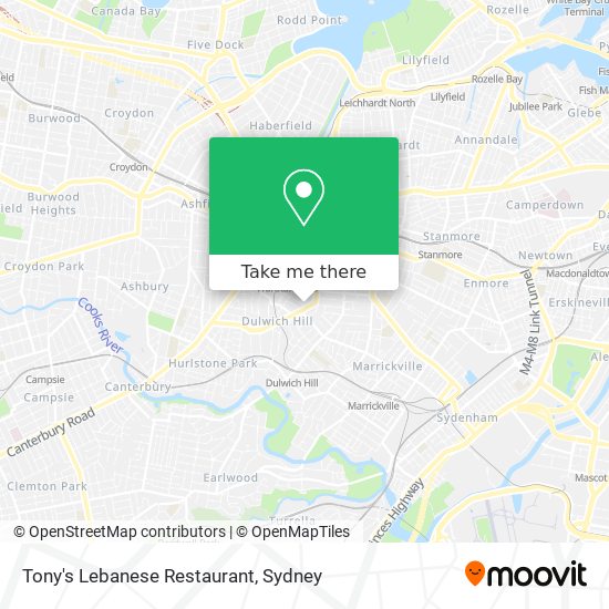 Tony's Lebanese Restaurant map