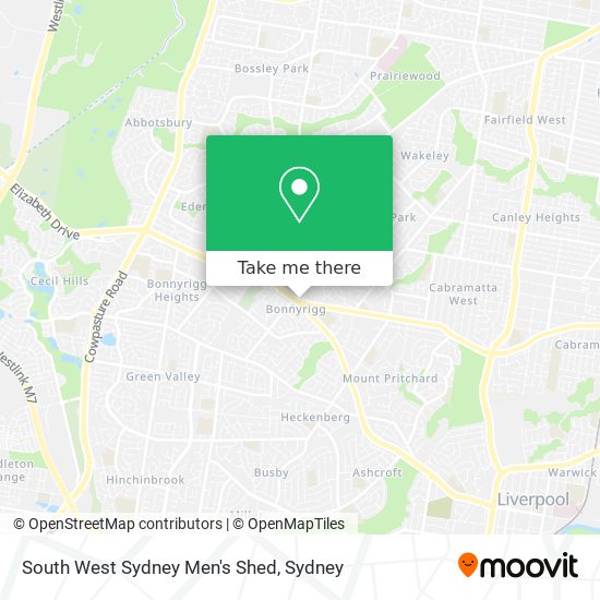 South West Sydney Men's Shed map
