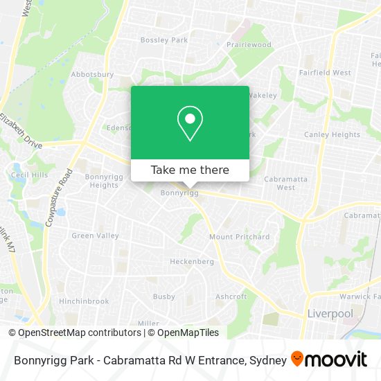 Bonnyrigg Park - Cabramatta Rd W Entrance map