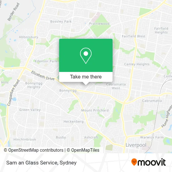 Sam an Glass Service map