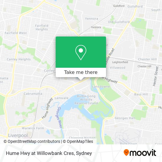 Hume Hwy at Willowbank Cres map