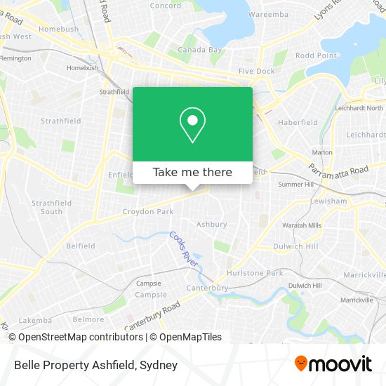 Mapa Belle Property Ashfield