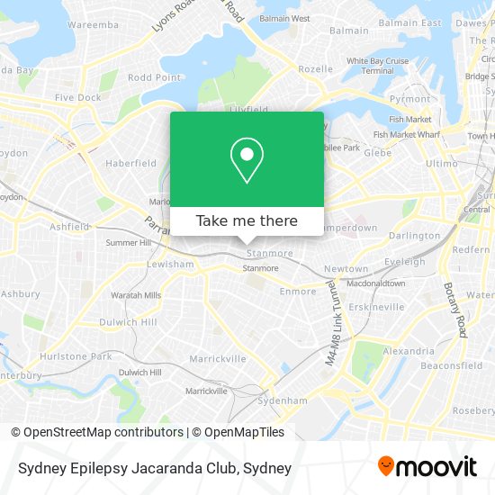 Mapa Sydney Epilepsy Jacaranda Club