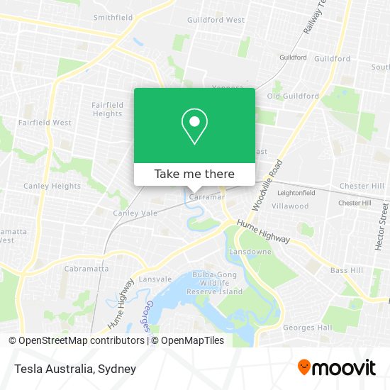 Mapa Tesla Australia