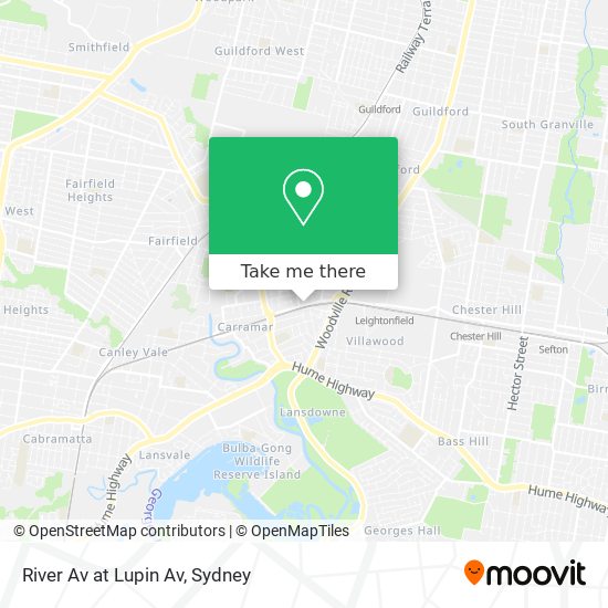 River Av at Lupin Av map