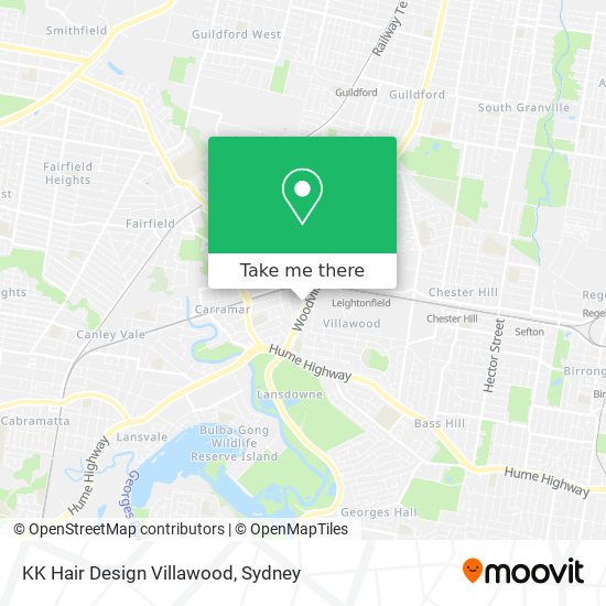 KK Hair Design Villawood map