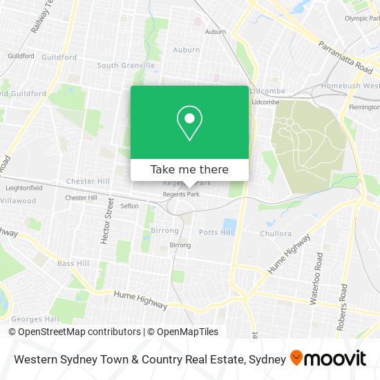 Mapa Western Sydney Town & Country Real Estate