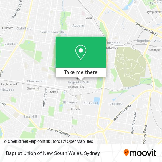 Mapa Baptist Union of New South Wales